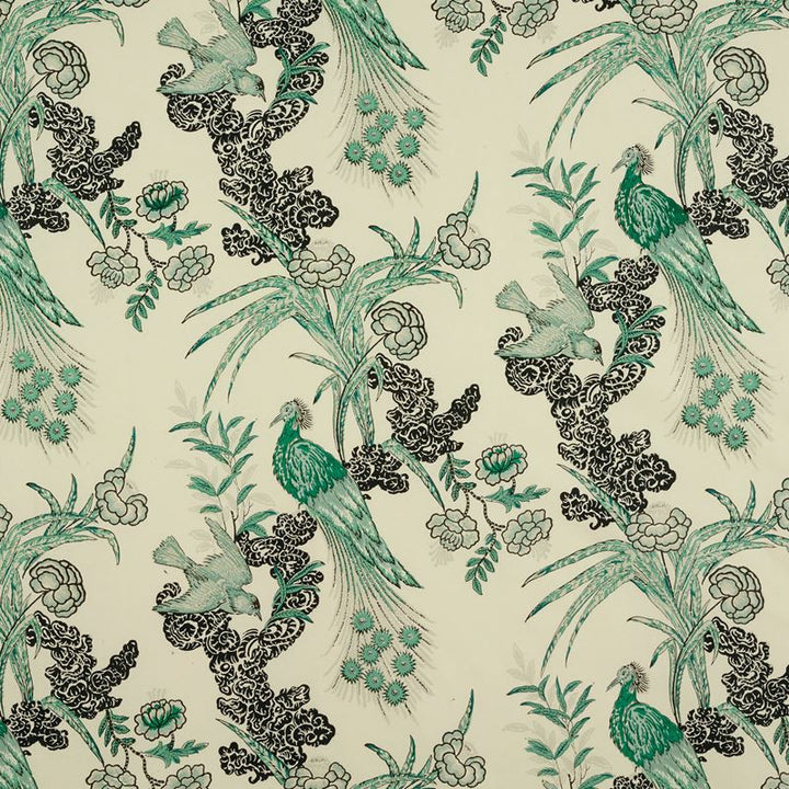 Peacock Emerald 175911 by Schumacher Fabric Miles-Redd 100% Cotton - Horizontal: 17.5 and Vertical: 26 52.875 - Fabric Carolina -