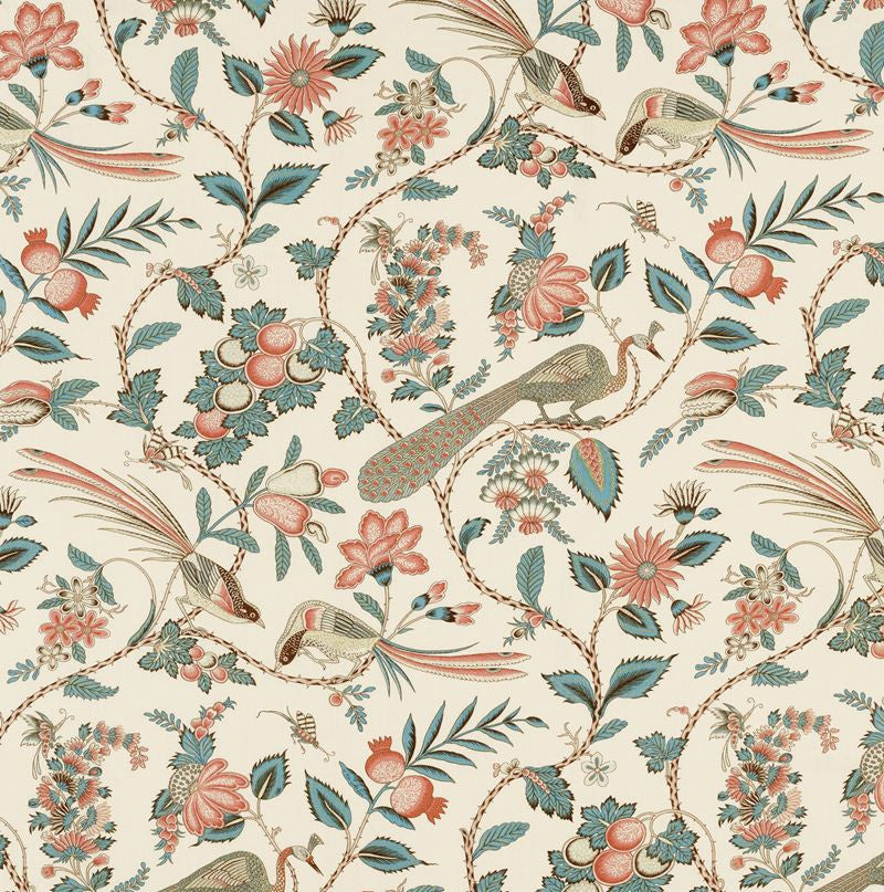 Campagne Peacock & Rouge 175950 by Schumacher Fabric Schumacher-Classics 90% Linen, 10% Nylon Martindale 20,000 Horizontal: 18 and Vertical: 54 55 - Fabric Carolina -