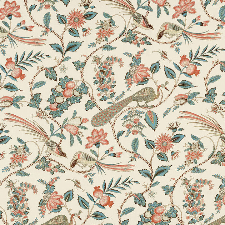 Campagne Peacock & Rouge 175950 by Schumacher Designer Fabric SCHUMACHER CLASSICS LINEN 90% NYLON 10% BELGIUM MARTINDALE 20,000 </p><p>Repeat: Horizontal: 18" (46CM) and Vertical: 54" (137CM) 55 - Swanky Fabrics -