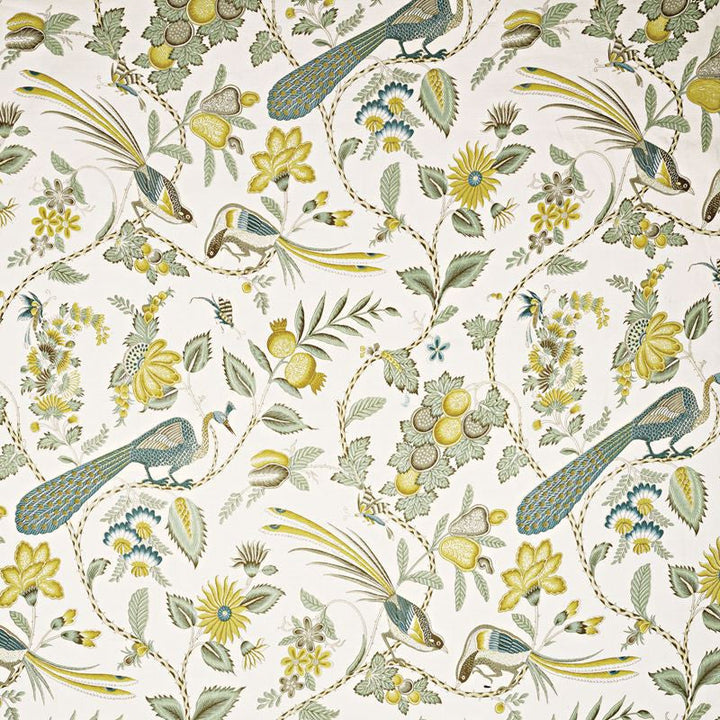 Campagne Cadet & Citron 175951 by Schumacher Designer Fabric Schumacher-Classics 90% Linen, 10% Nylon Martindale 20,000 Horizontal: 18 and Vertical: 54 55 - Swanky Fabrics -