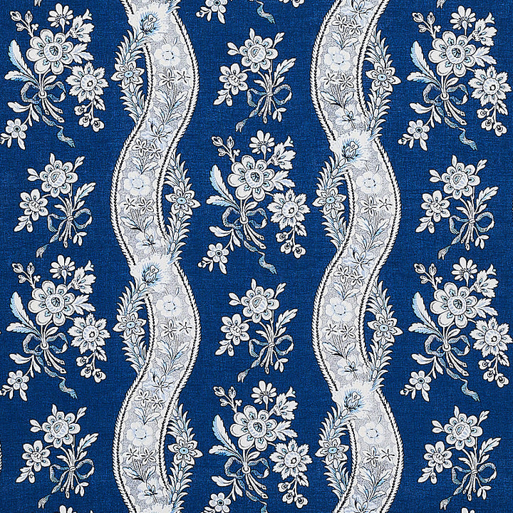 Le Castellet Indigo 175984 by Schumacher Fabric RHAPSODY IN BLUE LINEN 90% NYLON 10% UNITED KINGDOM </p><p>Repeat: Horizontal: 13 1/2" (34CM) and Vertical: 17" (43CM) 54 - Fabric Carolina -