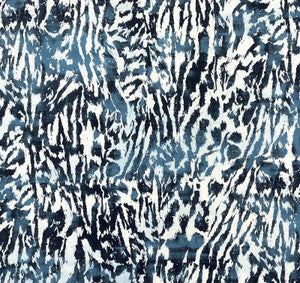 Feline Indigo 175995 by Schumacher Fabric