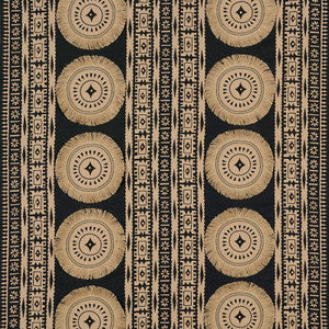 Bora Bora Print Embellished Lava Black 176000 by Schumacher Fabric