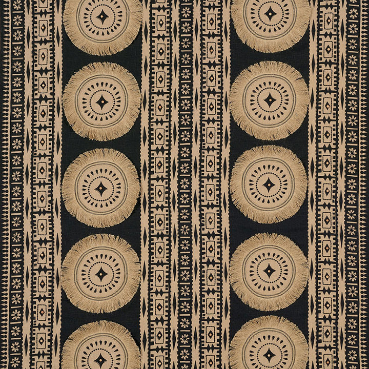 Bora Bora Print Embellished Lava Black 176000 by Schumacher Fabric MARY MCDONALD See Sample INDIA - </p><p>Repeat: Horizontal: 52" (132CM) and Vertical: 24 1/2" (62CM) 53 3/8" WIDE (136CM) - Fabric Carolina -