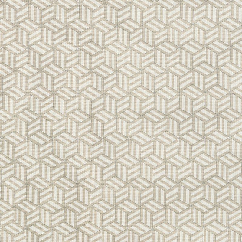 Tumbling Blocks Greige 176040 by Schumacher Fabric Miles-Redd 53% Linen, 47% Cotton Wyzenbeek 15,000 Horizontal: 6.75 and Vertical: 8 54 - Fabric Carolina -