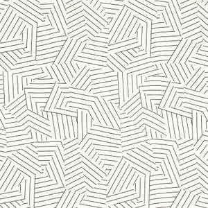 Deconstructed Stripe Black 176050 by Schumacher Fabric