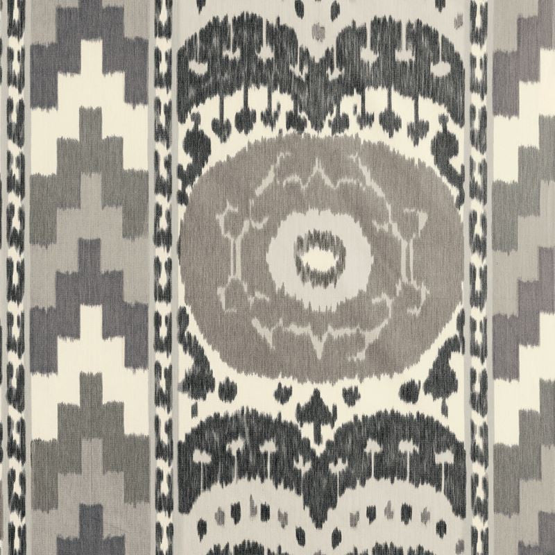 Samarkand Ikat II Charcoal 176060 by Schumacher Fabric Schumacher-Classics 100% Cotton - Horizontal: 28 and Vertical: 32 57 - Fabric Carolina -