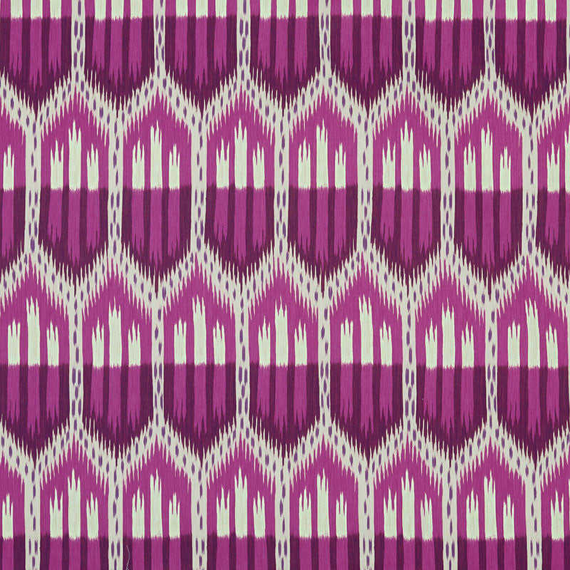 Bukhara Ikat Fuchsia 176082 by Schumacher Fabric IKAT COLLECTION COTTON 100% ITALY MARTINDALE 12,000 </p><p>Repeat: Horizontal: 13 1/8" (33CM) and Vertical: 27 1/2" (70CM) 53.25 - Fabric Carolina -