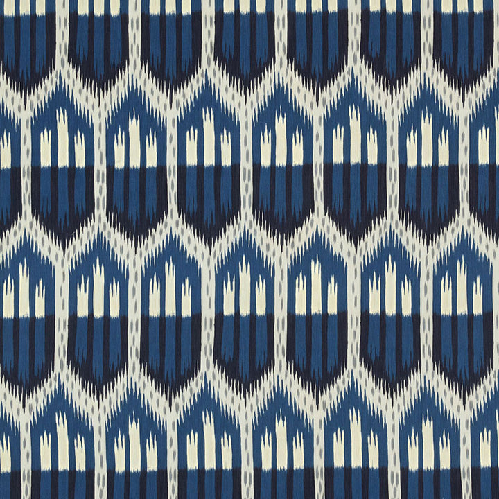 Bukhara Ikat Indigo 176084 by Schumacher Fabric IKAT COLLECTION COTTON 100% ITALY MARTINDALE 12,000 </p><p>Repeat: Horizontal: 13 1/8" (33CM) and Vertical: 27 1/2" (70CM) 53.25 - Fabric Carolina -