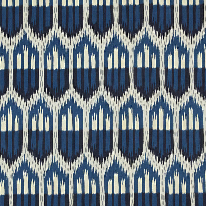 Bukhara Ikat Indigo 176084 by Schumacher Designer Fabric IKAT COLLECTION See Sample ITALY LIGHT DUTY </p><p>Repeat: Horizontal: 13 1/8" (33CM) and Vertical: 27 1/2" (70CM) 53 1/4" (135CM) - Swanky Fabrics -