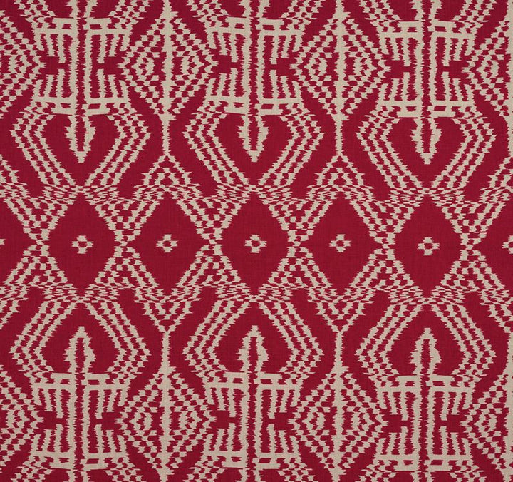 Asaka Ikat Red 176090 by Schumacher Fabric Ikat-Collection 100% Linen Martindale 10,000 Horizontal: 13.375 and Vertical: 28.375 53.5 - Fabric Carolina -