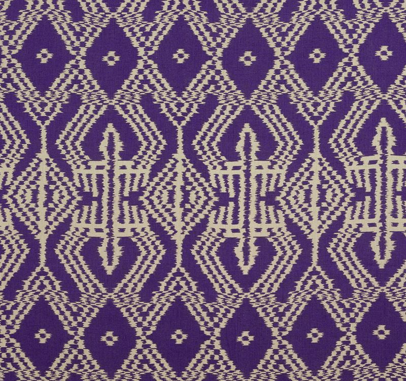 Asaka Ikat Violet 176091 by Schumacher Fabric Ikat-Collection 100% Linen Martindale 10,000 Horizontal: 13.375 and Vertical: 28.375 53.5 - Fabric Carolina -