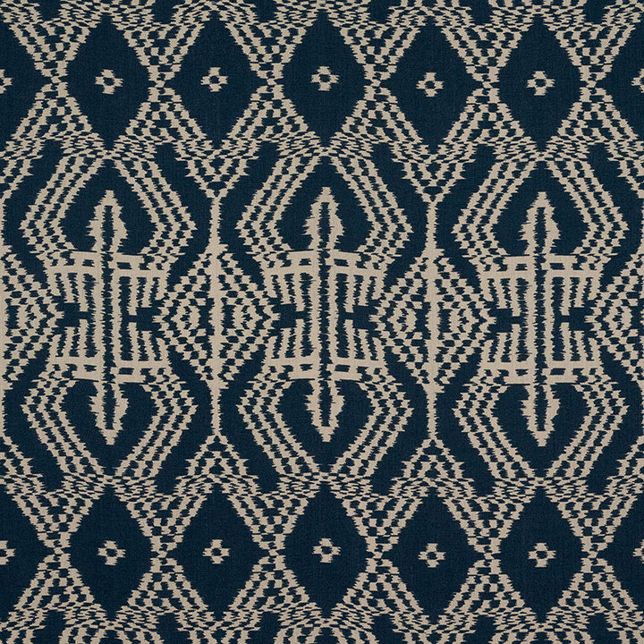 Asaka Ikat Indigo 176095 by Schumacher Designer Fabric IKAT COLLECTION See Sample ITALY LIGHT DUTY </p><p>Repeat: Horizontal: 13 3/8" (34CM) and Vertical: 28 3/8" (72CM) 53 1/2" (136CM) - Swanky Fabrics -