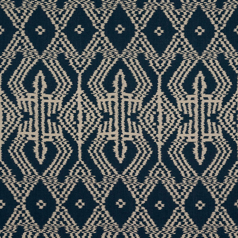 Asaka Ikat Indigo 176095 by Schumacher Fabric Schumacher Fabric Asaka Ikat Indigo 176095Fabric LINEN 100% ITALY </p><p>Repeat: H: HORZ. 13 3/8" (34CM) , V: VERT. 28 3/8" (72CM) 53.5 - Fabric Carolina -