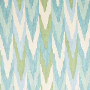 Kashgar Velvet Ikat Mineral & Leaf 176103 by Schumacher Fabric