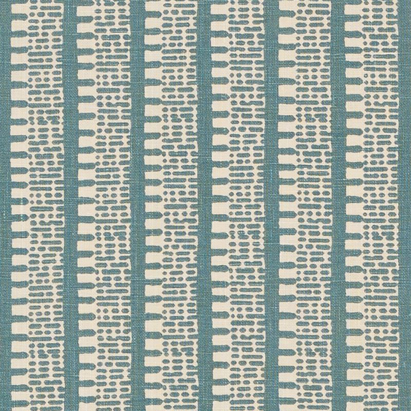 Kiosk Peacock Blue 176135 by Schumacher Fabric Veere-Grenney 100% Linen Martindale 25,000 Horizontal: 2.75 and Vertical: 5 52.5 - Fabric Carolina -