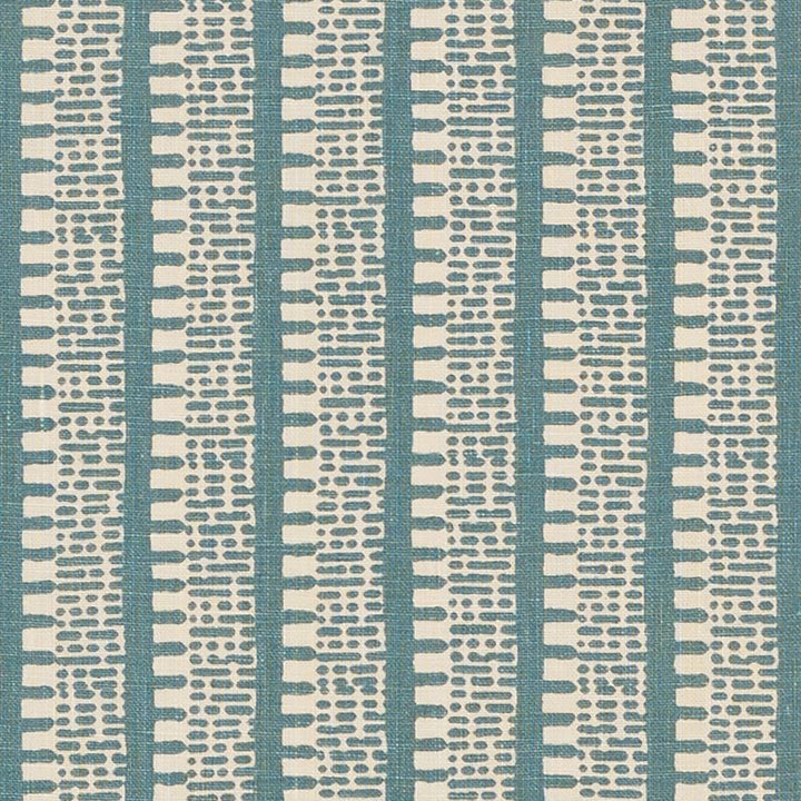 Kiosk Peacock Blue 176135 by Schumacher Fabric Veere-Grenney 100% Linen Martindale 25,000 Horizontal: 2.75 and Vertical: 5 52.5 - Fabric Carolina -