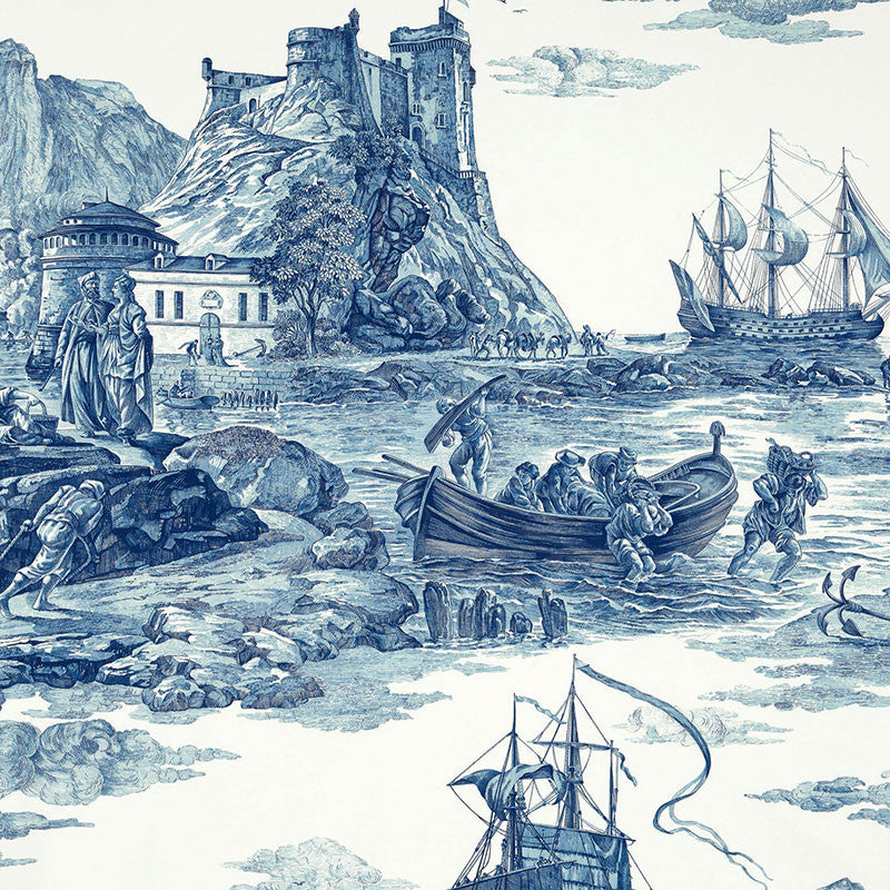 Marine Toile Indigo 176161 by Schumacher Fabric Schumacher Fabric Marine Toile Indigo 176161Fabric COTTON 100% SWITZERLAND </p><p>Repeat: H: HORZ. 38" (97CM), V: VERT. 75" (191CM) 53 - Fabric Carolina -