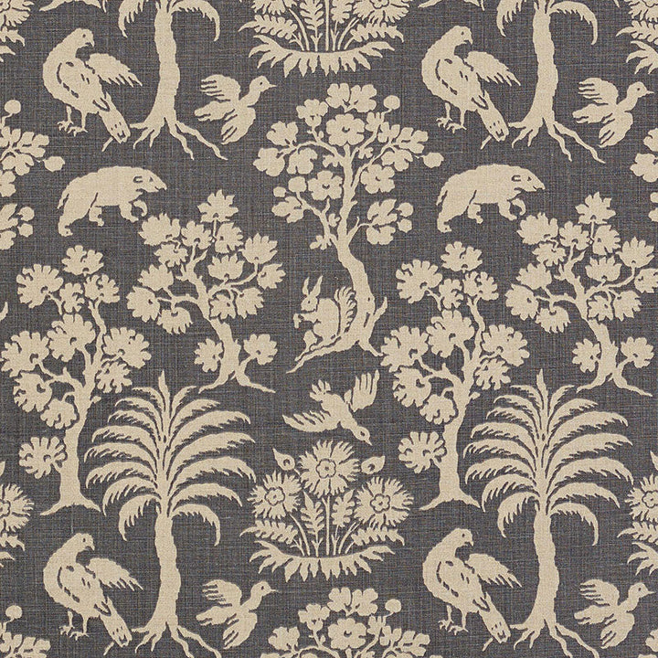 Woodland Silhouette Steel 176175 by Schumacher Designer Fabric SCHUMACHER CLASSICS See Sample PERU HEAVY DUTY </p><p>Repeat: Horizontal: 13 1/2" (34CM) and Vertical: 18" (44CM) 54" (137CM) - Swanky Fabrics -