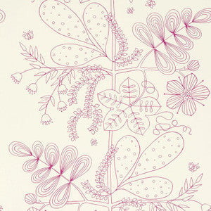 Blommen Print Fuchsia 176202 by Schumacher Fabric
