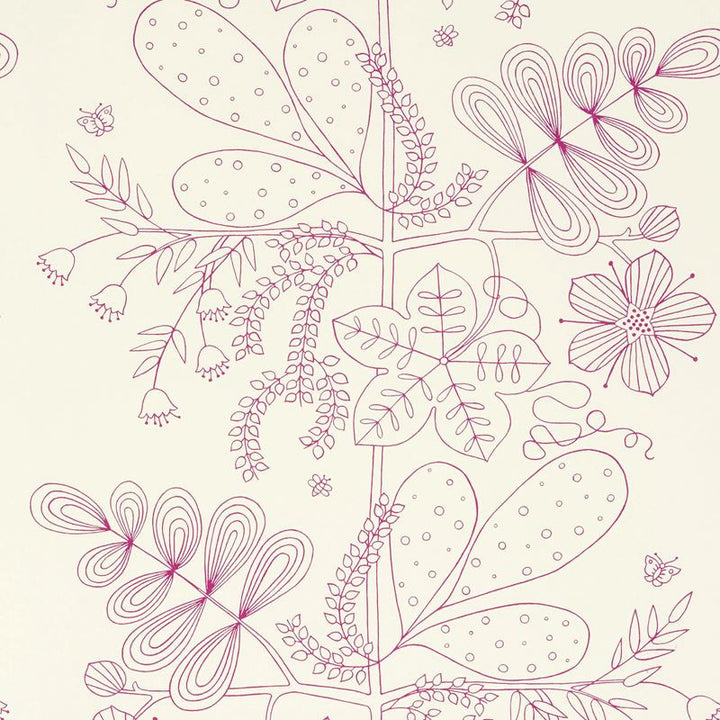 Blommen Print Fuchsia 176202 by Schumacher Fabric Good-Vibrations 100% Cotton Wyzenbeek 15,000 Horizontal: 27.5 and Vertical: 35.25 55 - Fabric Carolina -