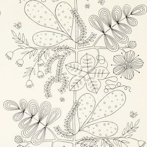 Blommen Print Black 176204 by Schumacher Fabric