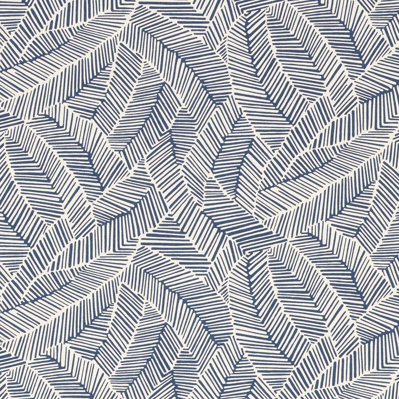 Abstract Leaf Navy 176222 by Schumacher Fabric Good-Vibrations 55% Linen, 45% Cotton Wyzenbeek 15,000 Horizontal: 27 and Vertical: 25 54 - Fabric Carolina -