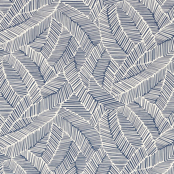 Abstract Leaf Navy 176222 by Schumacher Fabric Good-Vibrations 55% Linen, 45% Cotton Wyzenbeek 15,000 Horizontal: 27 and Vertical: 25 54 - Fabric Carolina -