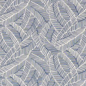 Abstract Leaf Navy 176222 by Schumacher Fabric
