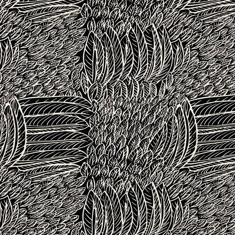 Featherfest Black 176234 by Schumacher Fabric Good-Vibrations 55% Linen, 45% Cotton Wyzenbeek 15,000 Horizontal: 26.75 and Vertical: 24.75 53 - Fabric Carolina -