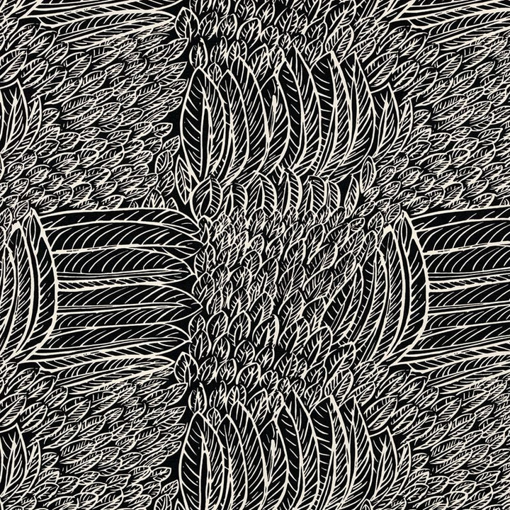 Featherfest Black 176234 by Schumacher Fabric Good-Vibrations 55% Linen, 45% Cotton Wyzenbeek 15,000 Horizontal: 26.75 and Vertical: 24.75 53 - Fabric Carolina -