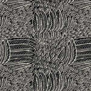Featherfest Black 176234 by Schumacher Fabric