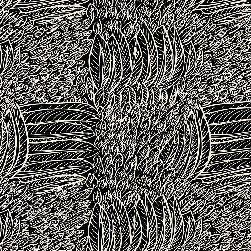 Featherfest Black 176234 by Schumacher Fabric Good Vibrations LINEN 55% COTTON 45% UNITED STATES OF AMERICA WYZENBEEK 15,000 </p><p>Repeat: Horizontal: 26 3/4" (68CM) and Vertical: 24 3/4" (63CM) 53 - Fabric Carolina -