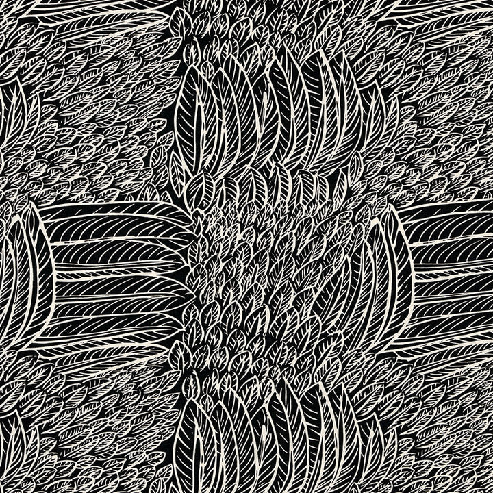 Featherfest Black 176234 by Schumacher Fabric Good Vibrations LINEN 55% COTTON 45% UNITED STATES OF AMERICA WYZENBEEK 15,000 </p><p>Repeat: Horizontal: 26 3/4" (68CM) and Vertical: 24 3/4" (63CM) 53 - Fabric Carolina -
