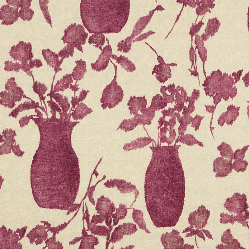 Hugo Floral Fuchsia 176240 by Schumacher Fabric Good Vibrations See Sample ITALY LIGHT DUTY </p><p>Repeat: Horizontal: 27" (69CM) and Vertical: 38" (97CM) 54 1/2" (139CM) - Fabric Carolina -