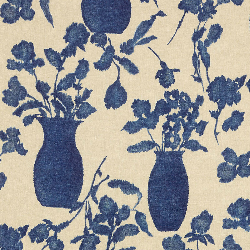 Hugo Floral Indigo 176241 by Schumacher Fabric Schumacher Fabric Hugo Floral Indigo 176241Fabric JUTE 58% ITALY </p><p>Repeat: H: HORZ. 27" (69CM) , V: VERT. 38" (97CM) 54.5 - Fabric Carolina -