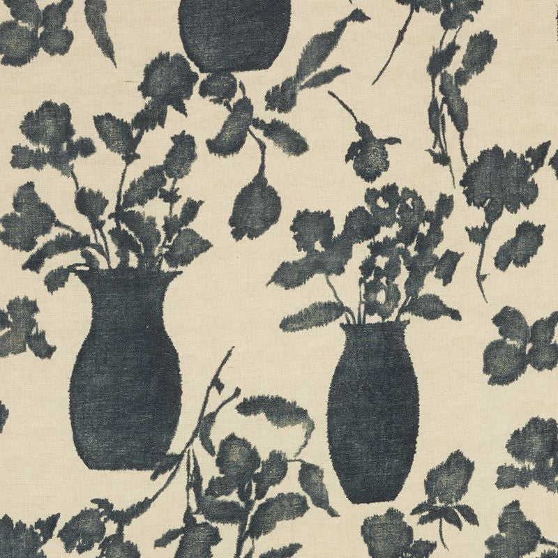 Hugo Floral Faded Black 176242 by Schumacher Fabric Good-Vibrations 58% Jute, 42% Linen Martindale 10,000 Horizontal: 27 and Vertical: 38 54.5 - Fabric Carolina -