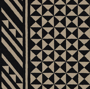 Nuba Black On Natural 176300 by Schumacher Fabric