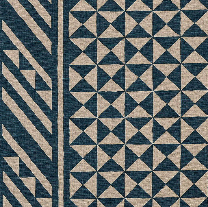 Nuba Indigo On Natural 176302 by Schumacher Fabric Schumacher Fabric Nuba Indigo On Natural 176302Fabric LINEN 100% UNITED STATES OF AMERICA </p><p>Repeat: H: HORZ. 54" (137CM) , V: VERT. 32" (81CM) 54 - Fabric Carolina -