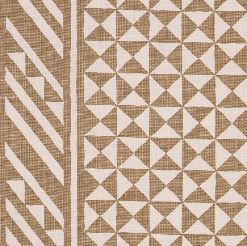 Nuba Taupe 176303 by Schumacher Fabric Tribal-Chic 100% Linen - Horizontal: 54 and Vertical: 32 54 - Fabric Carolina -