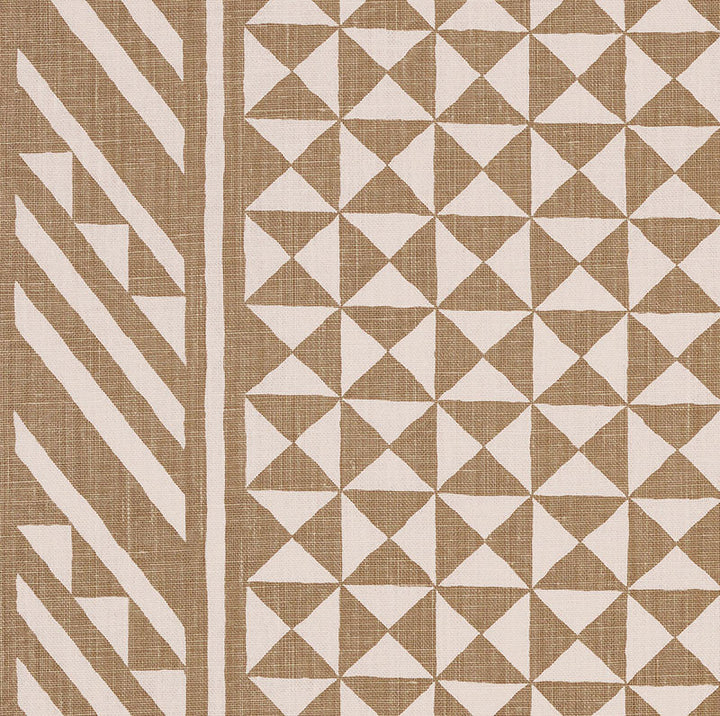 Nuba Taupe 176303 by Schumacher Designer Fabric Tribal Chic LINEN 100% UNITED STATES OF AMERICA </p><p>Repeat: Horizontal: 54" (137CM) and Vertical: 32" (81CM) 54 - Swanky Fabrics -
