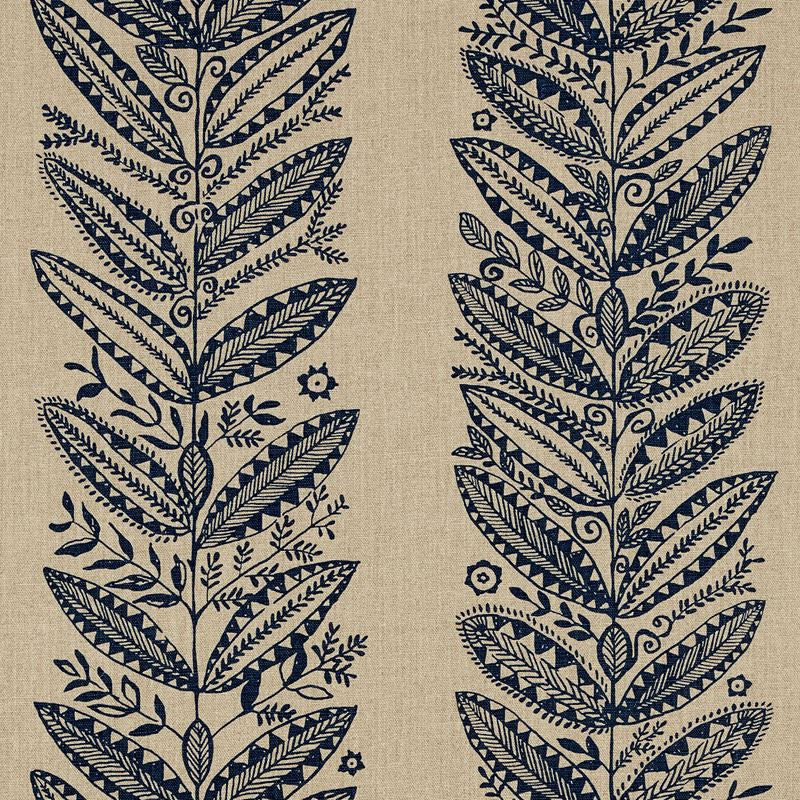 Eland Indigo 176310 by Schumacher Fabric Tribal-Chic 100% Linen - Horizontal: 27 and Vertical: 25 54 - Fabric Carolina -