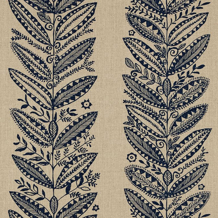 Eland Indigo 176310 by Schumacher Fabric Tribal-Chic 100% Linen - Horizontal: 27 and Vertical: 25 54 - Fabric Carolina -