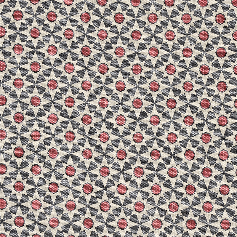 Serendipity Slate & Rouge 176424 by Schumacher Designer Fabric CLIQUE LINEN 100% CHINA </p><p>Repeat: Horizontal: 1 1/2" (4CM) and Vertical: 1 1/2" (4CM) 54 - Swanky Fabrics -