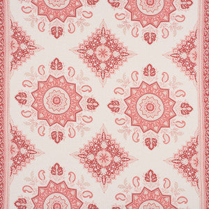 Montecito Medallion Faded Red 176483 by Schumacher Fabric
