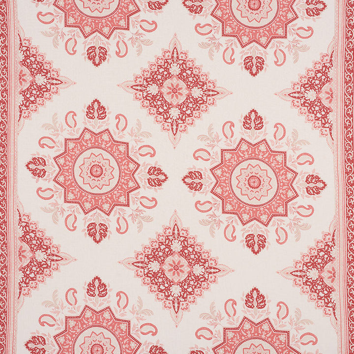 Montecito Medallion Faded Red 176483 by Schumacher Fabric MARK D SIKES LINEN 100% CHINA WYZENBEEK 15,000 </p><p>Repeat: Horizontal: 54" (137CM) and Vertical: 25 1/4" (64CM) 54 - Fabric Carolina -