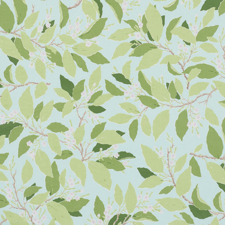 Dogwood Leaf Aqua 176522 by Schumacher Fabric Miles-Redd 100% Cotton - Horizontal: 27 and Vertical: 32 54 - Fabric Carolina -