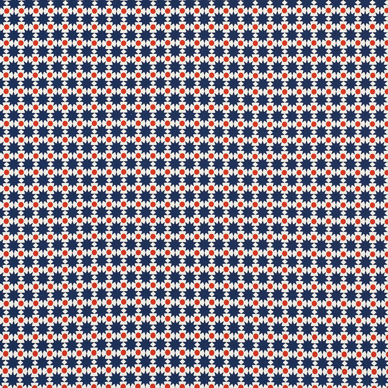 Cosmos II Navy & Red 176550 by Schumacher Fabric Indooroutdoor-By-Studio-Bon 100% Acrylic Wyzenbeek 15,000 Horizontal: 1.125 and Vertical: 1.25 54 - Fabric Carolina -