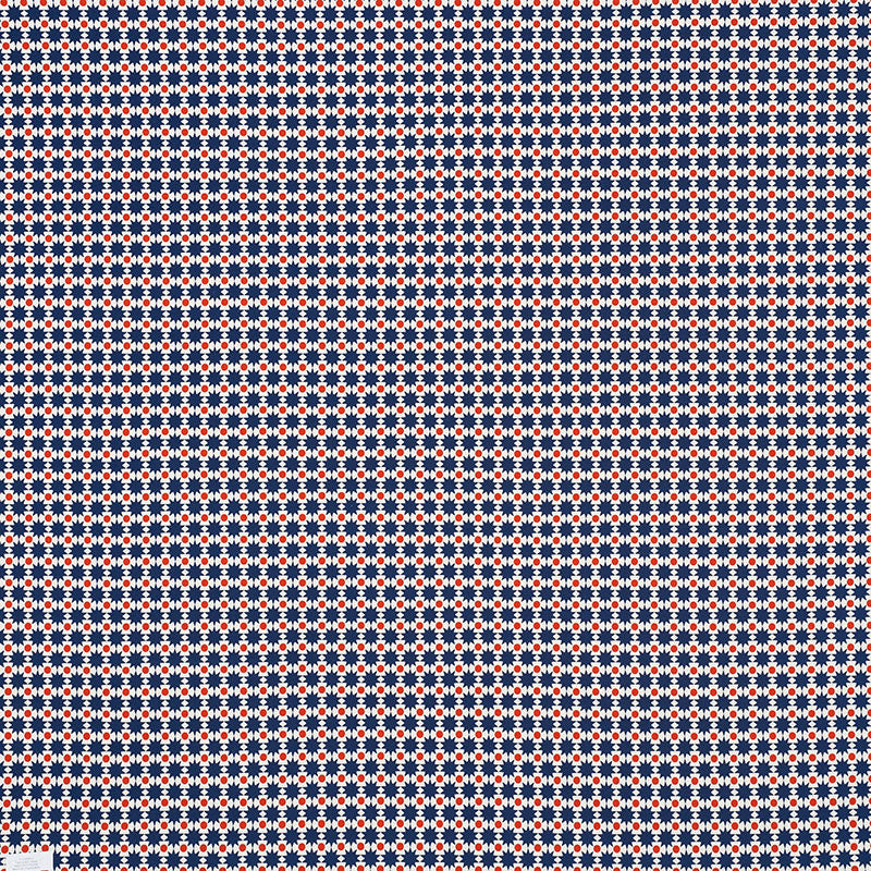 Cosmos Ii Navy & Red 176550 by Schumacher Fabric INDOOR/OUTDOOR STUDIO BON See Sample UNITED STATES OF AMERICA MEDIUM </p><p>Repeat: Horizontal: 1 1/8" (3CM) and Vertical: 1 1/4" (3CM) 54" (137CM) - Fabric Carolina -