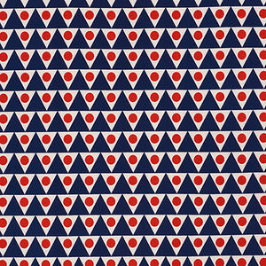 Pennant Ii Navy & Red 176642 by Schumacher Fabric